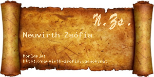 Neuvirth Zsófia névjegykártya